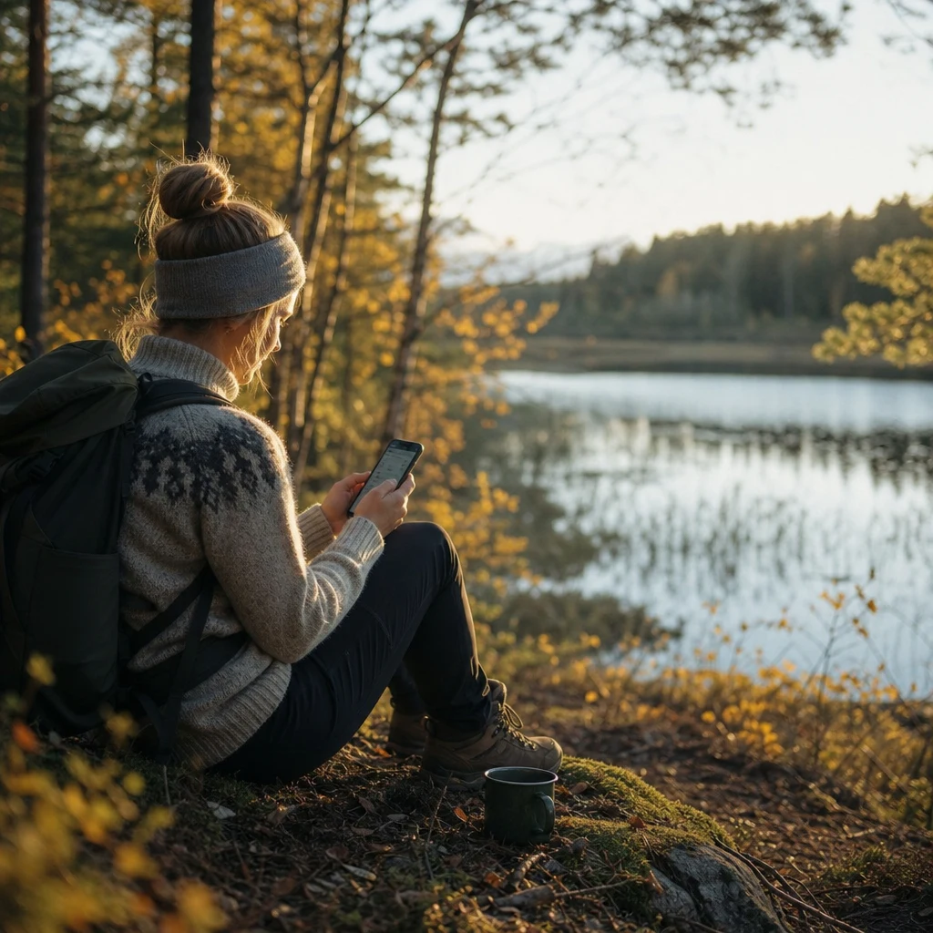 Resande med mobil i svensk vandringsmiljö