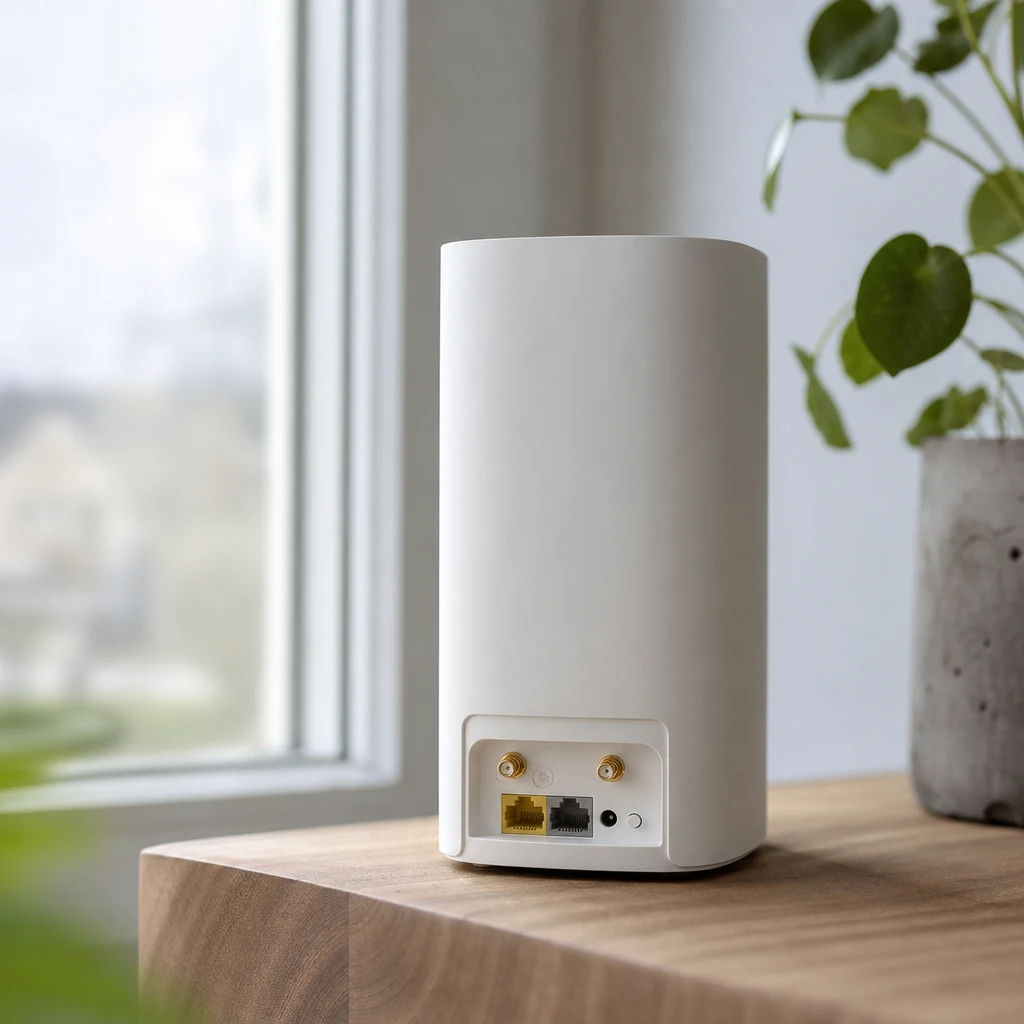 Närbild på stationär 5G CPE-router